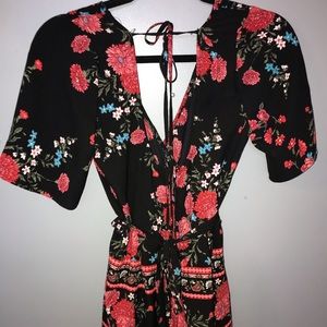 Flower print romper
